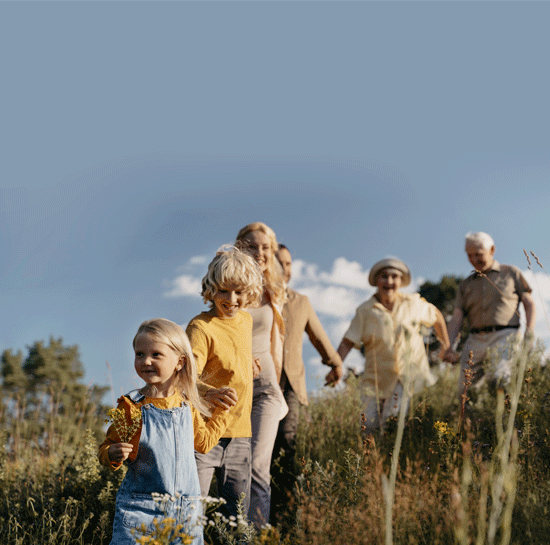 famiglia in campo